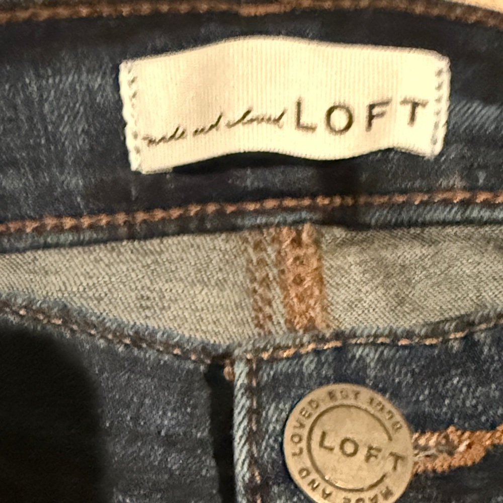 LOFT Women's Dark Indigo Modern Straight Jeans - Picture 3 of 7